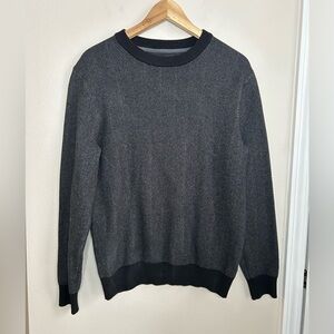 LACHLAN British Heritage Herringbone Sweater Black Grey Size M Medium